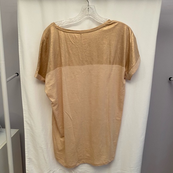 Loft peach short sleeve high low top size small - Picture 4 of 4